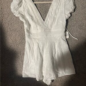 Altar'd State White Textured Romper